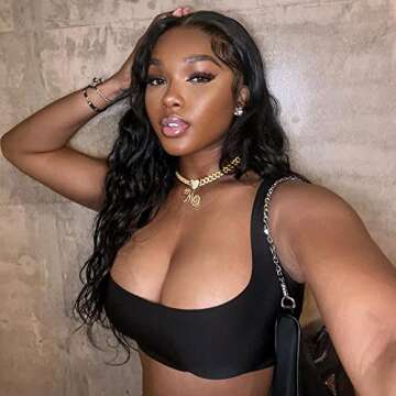 Krfy Cursive Gold Initial Pendant Necklace Iced Out Miami Cuban Link Chain for Women 18K Gold Plated...