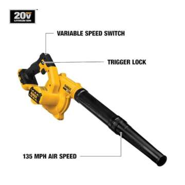 DEWALT 20V MAX Blower, 100 CFM Airflow, Variable Speed Switch, Includes Trigger Lock, Bare Tool Only...