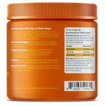 Zesty Paws Multi Collagen Soft Chews for Dogs - for Hip, Joint & Cartilage Support + Skin Health - with Collagen - Plus Eggshell Membrane, Vitamin C & Hyaluronic Acid - 90 Count