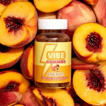 Vibe Gummies - Natural Energy Boost Gummies - 60 Count - Green Tea & Energizing Herbs