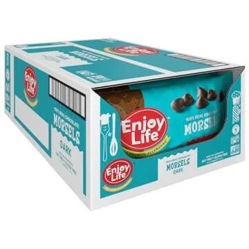 Enjoy Life Baking Dark Chocolate Morsels, Dairy Free Chocolate Chips, Soy Free, Nut Free, Non GMO, Gluten Free, Vegan Chocolate Chips, Bulk Chocolate 12 Bags (9 oz)