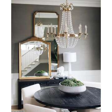 Mccokaige 8 Lights Vintage K9 Crystal Chandelier French Empire Crystal Chandelier Gold Chandelier Vintage Candle Chandelier for Bedroom Hallway Kitchen Bathroom Living Room Dining Room Dia 22 inch