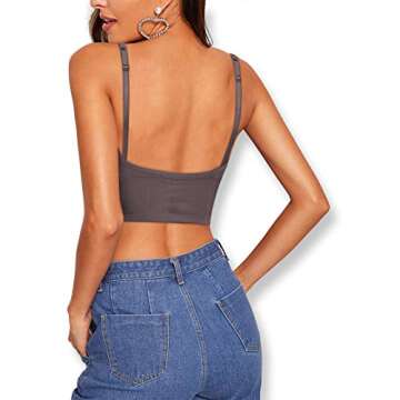 MISS FORTUNE Women Longline Bra Comfy Padded Tank Crop Top