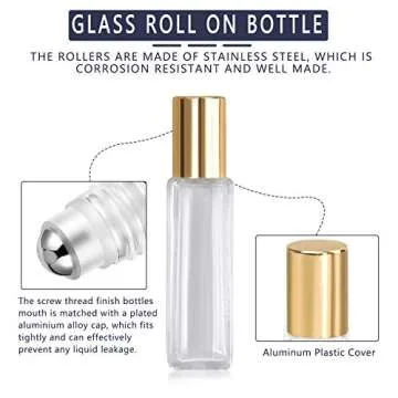 wifreo 12Pcs Glass Roll On Bottle Set for Essential Oils