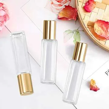 wifreo 12Pcs Glass Roll On Bottle Set for Essential Oils