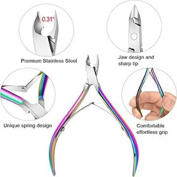 Premium Rainbow Cuticle Nipper Set - 4 Pack