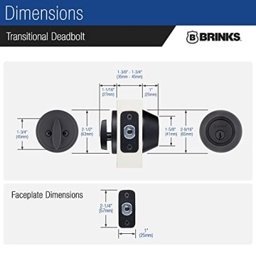 BRINKS Matte Black Deadbolt ANSI Grade 2 Home Security Lock