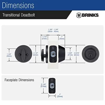 BRINKS Matte Black Deadbolt ANSI Grade 2 Home Security Lock