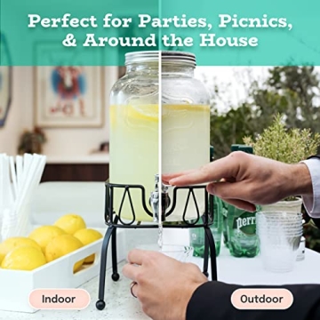 Estilo 1 Gallon Glass Drink Dispenser with Stand for Parties
