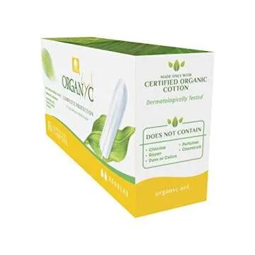 Organyc - 100% Certified Organic Cotton Tampons - No Applicator, Free from Chlorine, Perfumes, Rayon, and Chemicals - Normal, Regular, 16 Count (Pack of 1) (R00992)