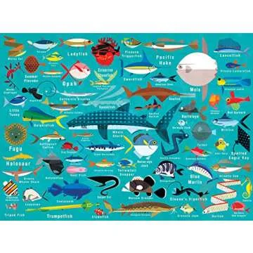 Mudpuppy Ocean Life 1000 Piece Jigsaw Puzzle for Adults and Families, Family Puzzle with Colorful Il...