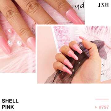 JXH Gel Nail Polish, 15ml Shell Pink Color Soak Off Gel Nail Polish, Nail Gel Polish Colors, Profess...
