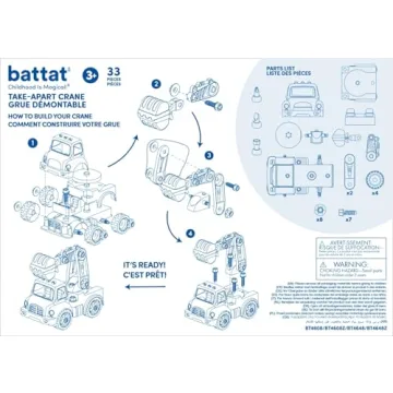 Battat Classic Construction Toy with Take Apart Crane for Kids
