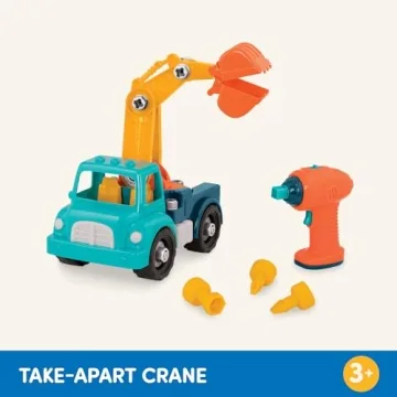 Battat Classic Construction Toy with Take Apart Crane for Kids