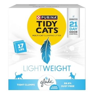 Purina Tidy Cats LightWeight Cat Litter - Low Dust & Odor Control, 17 lb. Box