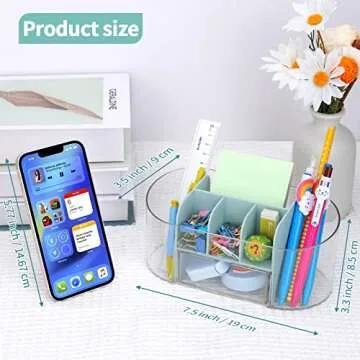 LETURE Clear Desk Organizer - Chic Acrylic Holder for Office & Classroom