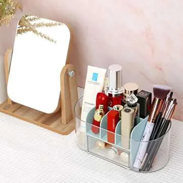 LETURE Acrylic Desk Organizer with Drawer for Supplies