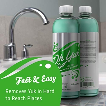 Oh Yuk Jetted Tub Cleaner for Jacuzzis, Bathtubs, Whirlpools, The Most Effective Jetted Tub Cleaner, Septic Safe, 4 Cleanings per Bottle - 16 Ounces