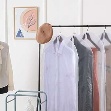 Sintuff 80 Pcs 24'' x 40'' Clear Garment Bags Bulk Clear Hanging Clothes Cover with Full Zipper Hanging Travel Garment Cover Bags for Clothes Storage