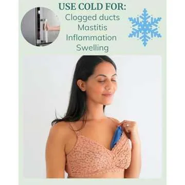 Breast Heating Pad & Cooling Gel Packs (x2) | Ice & Heat Therapy for Breastfeeding, Post Surgery Recovery, Mastectomy, Augmentation, Reduction | Hot & Cold