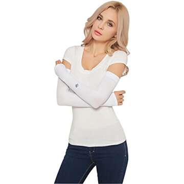 HOPESHINE Arm Cooling Sleeves UPF 50+ UV Protection Compression Cycling Outdoor Sports 5-Pairs