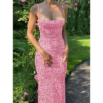 Y2k Floral Print Spaghetti Strap Bodycon Maxi Dress for Women Summer Cotton Midi Dress Sexy Backless Long Dresses Streetwear
