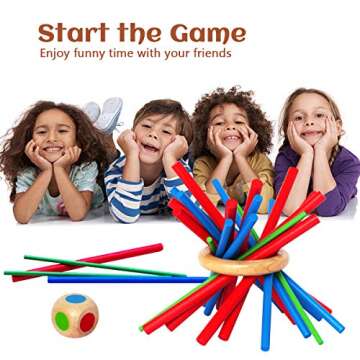 Figetget Keep It Steady Fun Family Games for Kids and Adults - Balance & Patience Training - Wooden Stick Toys for Creative Kids Games