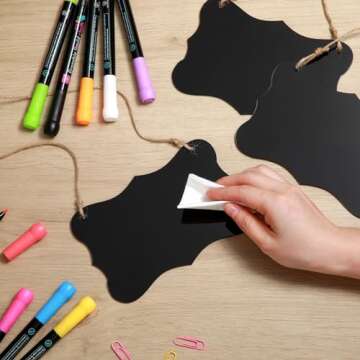MotiMind 12 Pcs Acrylic Chalkboards with Markers