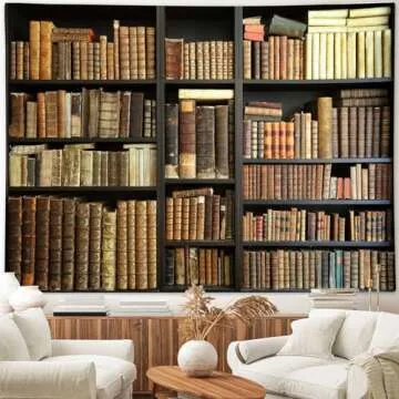 Vintage Bookshelf Tapestry Wall Hanging Retro Library Hippie Wall Tapestries For Bedroom Living Room College Dorm Aesthetic Decor 60 X 40 Inches