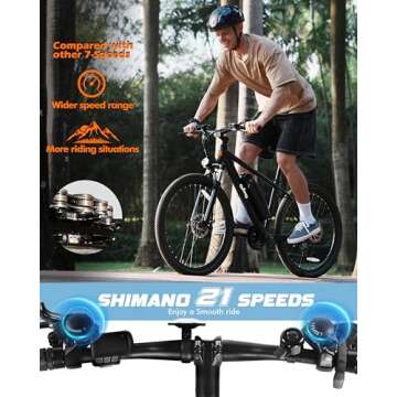 Qlife Racer E-Bike - 21-Speed Mountain Ebike 28MPH