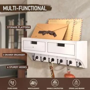 Rebee Vision Key Holder Wall Mount with Organizer