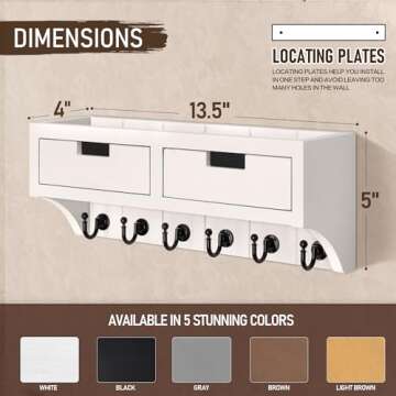 Rebee Vision Key Holder Wall Mount with Organizer