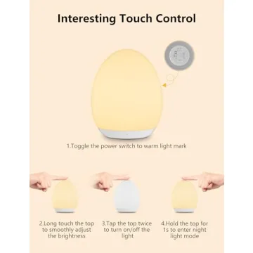 MediAcous Night Light for Kids, Baby Night Light with 7 Colors Changing & Dimming Function, Rechargeable Night Light with 1 Hour Timer & Touch Control, Up to 100H