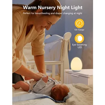 MediAcous Night Light for Kids, Baby Night Light with 7 Colors Changing & Dimming Function, Rechargeable Night Light with 1 Hour Timer & Touch Control, Up to 100H