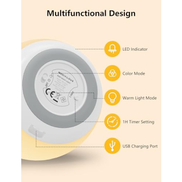 MediAcous Night Light for Kids, Baby Night Light with 7 Colors Changing & Dimming Function, Rechargeable Night Light with 1 Hour Timer & Touch Control, Up to 100H