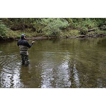 Hodgman MACKCBC10 Mackenzie Nylon and PVC Cleated Bootfoot Chest Fishing Waders, Size 10, Brown