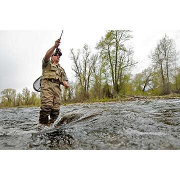 Hodgman MACKCBC10 Mackenzie Nylon and PVC Cleated Bootfoot Chest Fishing Waders, Size 10, Brown