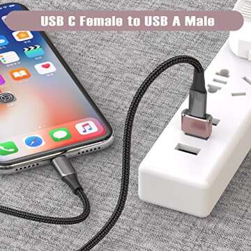Basesailor USB to USB C Adapter 3 Pack,Type C Female A Male Charger Converter for Apple Watch Ultra iWatch 8 7 SE,iPhone 16 15 14 13 Pro,Airpods 2,iPad 8th 9th 10th Air 4th 5th Mini 6th Generation,OTG