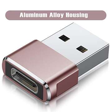 Basesailor USB to USB C Adapter 3 Pack,Type C Female A Male Charger Converter for Apple Watch Ultra iWatch 8 7 SE,iPhone 16 15 14 13 Pro,Airpods 2,iPad 8th 9th 10th Air 4th 5th Mini 6th Generation,OTG