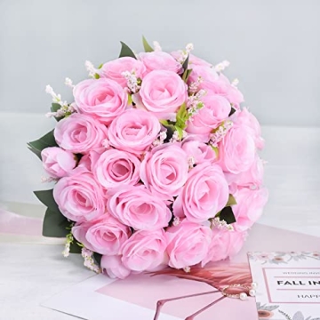 Febou 9-Inch Wedding Bouquet - Elegant Artificial Roses