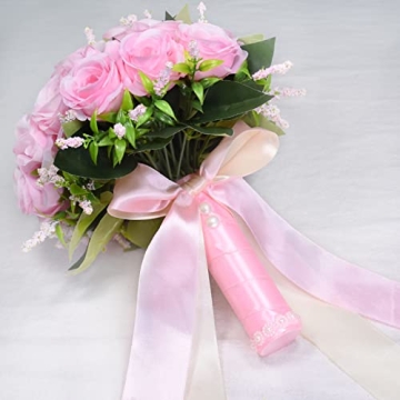 Febou 9-Inch Wedding Bouquet - Elegant Artificial Roses