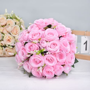 Febou 9-Inch Wedding Bouquet - Elegant Artificial Roses