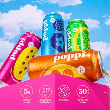 POPPI Sparkling Prebiotic Soda 16oz 12 Pack