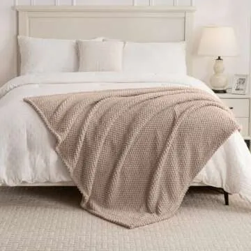 Light Brown 300GSM XL Throw Super Soft Blanket for Couch Sofa Bed Cozy Blankets for Women Girls Cute Fleece Fluffy Blanket for Fall Aesthetic Home Decor,50x70