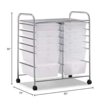 Giantex 12 Drawer Rolling Storage Cart for Crafts Office