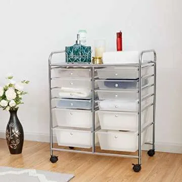 Giantex 12 Drawer Rolling Storage Cart for Crafts Office