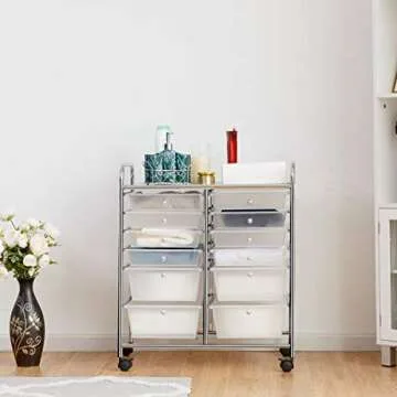 Giantex 12 Drawer Rolling Storage Cart for Crafts Office