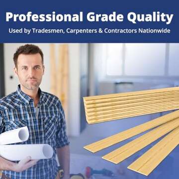 Pro Project’s Extra Long 15in Tapered Spruce and Fir Wood Shims, 13 Pk. Weather Resistant Home Improvement Tool for Installing Doors, Windows or Cabinets, Leveling Floors and DIY Remodeling Projects