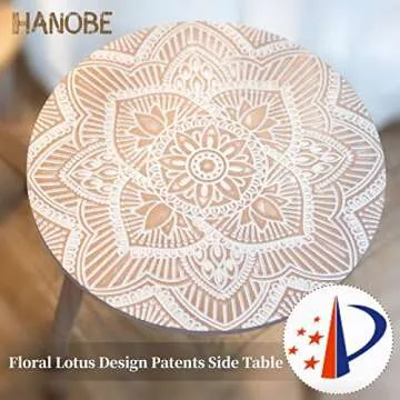 Hanobe Side Table Small Round: White End Table for Living Room Couch Bedroom - Modern Farmhouse Bedside Tables with 3 Wood Legs Boho Space Home Patio Sofa Console Accent