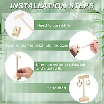 Marsui Earring Display Stands for Selling Set Wood T Bar Earrings Display Stand Holder for Jewelry Necklaces Bracelet Earrings Showroom Trade Display(Wood, 12 Pcs)